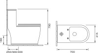 Унитаз-моноблок напольный SantiLine SL-5019 безободковый, с микролифтом