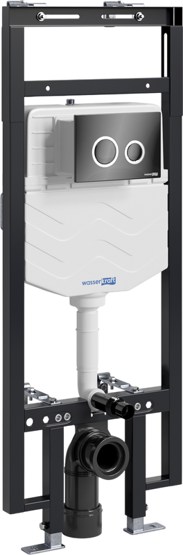 Система инсталляции для унитазов Wasserkraft Dinkel 58TLT.010.ME.PB01 с кнопкой смыва черной