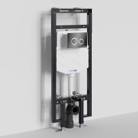 Система инсталляции для унитазов Wasserkraft Dinkel 58TLT.010.ME.PB01 с кнопкой смыва черной