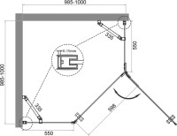 Душевой уголок BelBagno Kraft P-1-100-C-Cr R