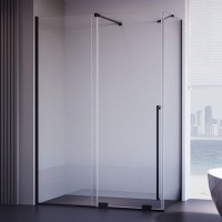 Душевой уголок Veconi Premium Trento PTC-SP-50B 150х100 см, профиль матовый черный, стекло прозрачное