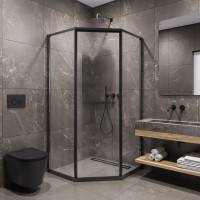 Душевой уголок Timo TTSS-100/03C-8L 100x100 см, профиль черный, стекло прозрачное