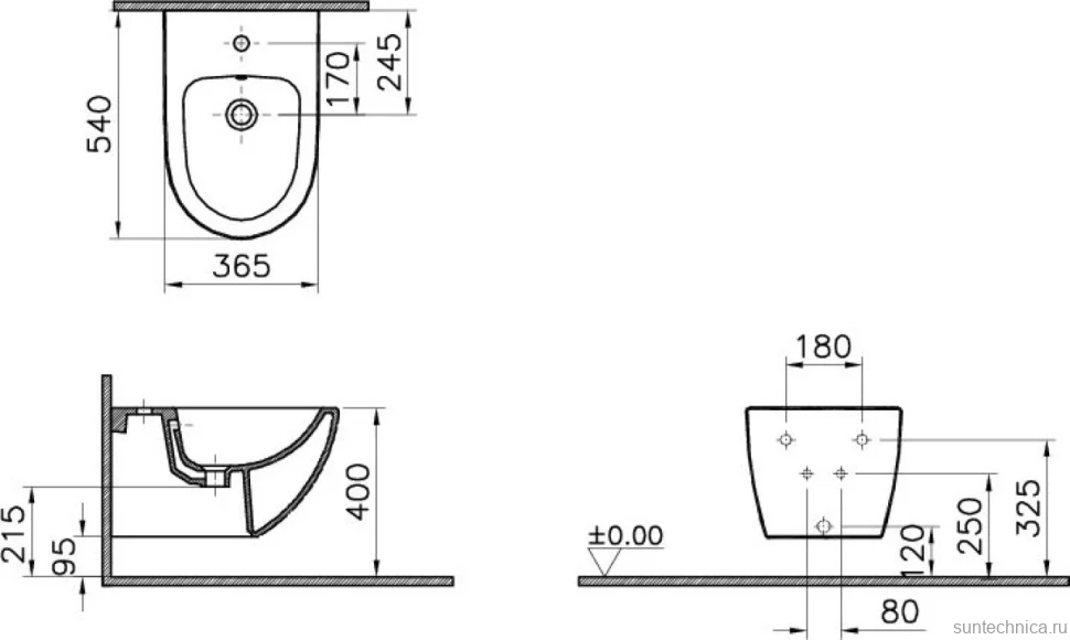Биде подвесное VitrA Sento 4338B003-1046