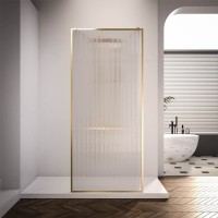 Душевая перегородка Veconi Korato KR90GF-100-08-C4 100 см, профиль брашированное золото, стекло рифленое осветленное