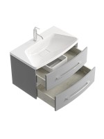 Тумба с раковиной Aqwella 5 stars Neringa 80 подвесная, серый туман