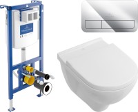 Комплект  Унитаз подвесной Villeroy & Boch O.Novo 5660HR01 alpin, безободковый + Система инсталляции для унитазов Villeroy & Boch 92242700 + Кнопка см