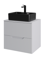 Мебель для ванной комнаты Orange Line 60 подвесная, 2 ящика, матовая белая с раковиной B01-475mb