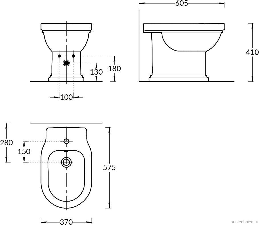 Биде напольное KERAMA MARAZZI Pompei глянцевый белый