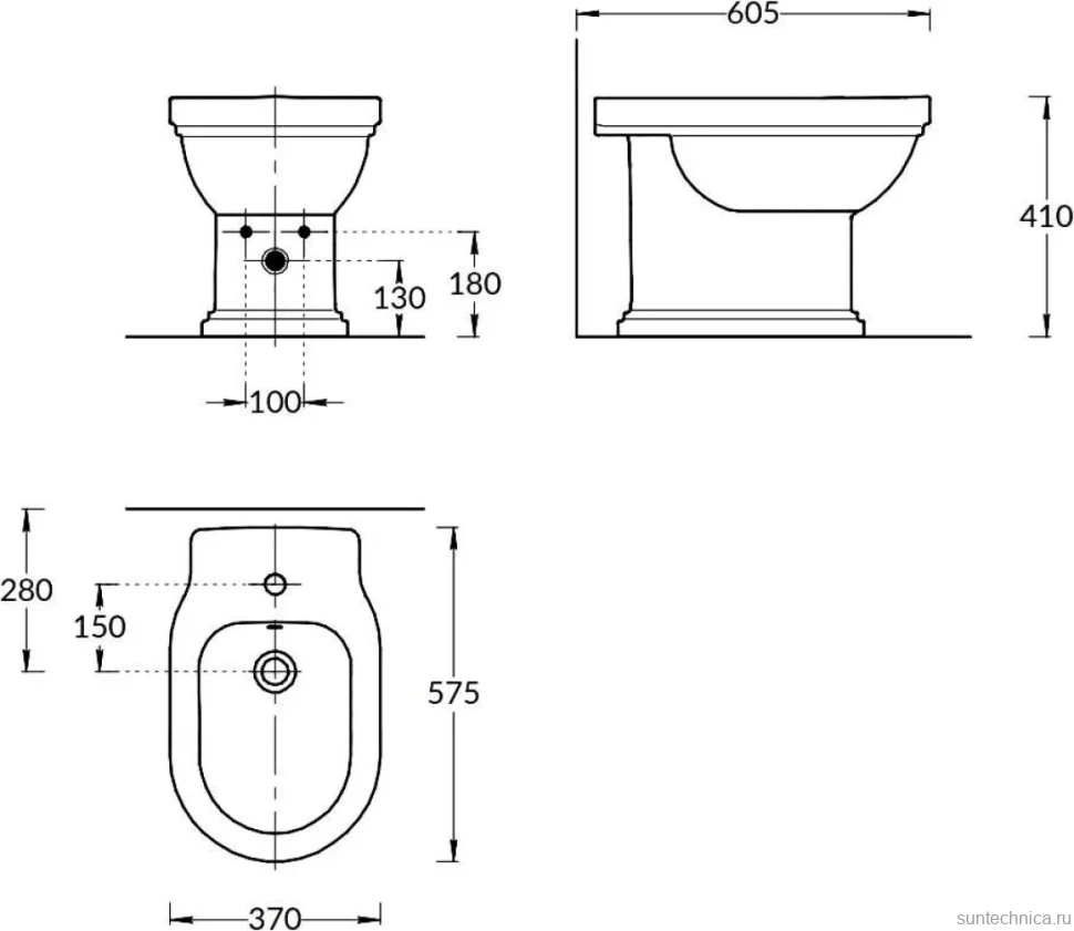 Биде напольное KERAMA MARAZZI Pompei глянцевый белый