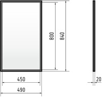 Зеркало Corozo Гера 45, черное