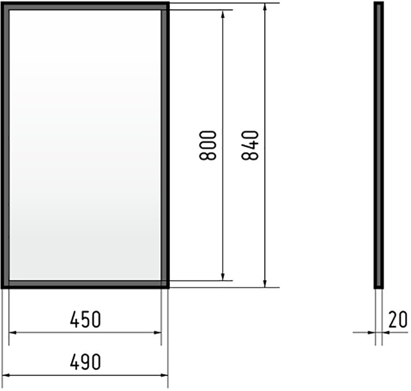 Зеркало Corozo Гера 45, черное