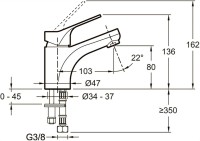 Смеситель для раковины Jacob Delafon Brive E75762-4-CP
