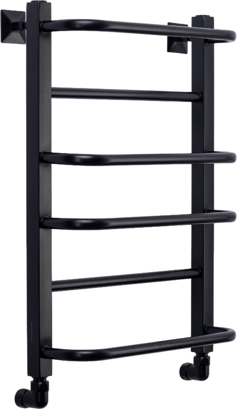 Полотенцесушитель водяной Comfysan Puro-K W-6 60х40 60x45 см, черный матовый, лесенка