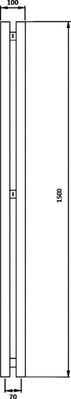 Полотенцесушитель водяной Secado Бергамо 2К 1500/70 150x10 см, графит, I-образный