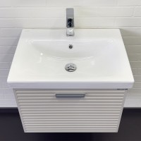 Тумба с раковиной Comforty Касабланка 60 подвесная, серый шёлк