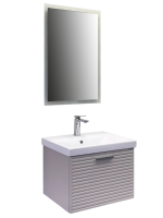 Тумба с раковиной Comforty Касабланка 60 подвесная, серый шёлк