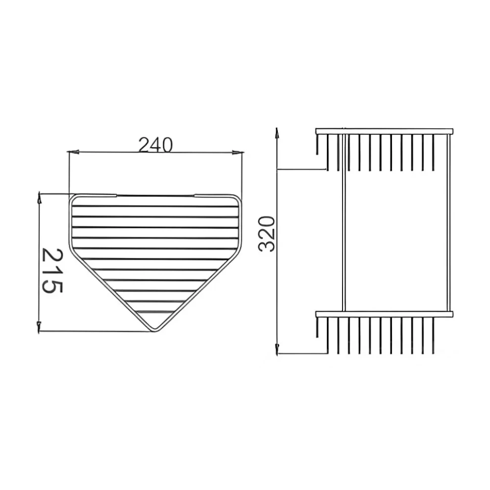 Полка угловая двойная Maretti AC58R335-2, хром