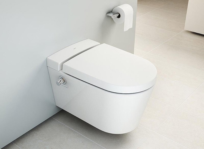 Унитаз подвесной VitrA Nest 5176B003-6233 безободковый, с микролифтом, с функцией биде и встроенным смесителем
