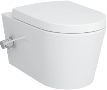 Унитаз подвесной VitrA Nest 5176B003-6233 безободковый, с микролифтом, с функцией биде и встроенным смесителем
