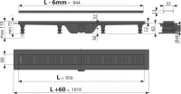 Душевой трап (лоток) AlcaPlast APZ10Black APZ10BLACK-950M с решеткой и опорами Душевой трап (лоток) AlcaPlast APZ10Black APZ10BLACK-950M с решеткой и опорами