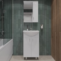 Мебель для ванной комнаты Orange Samara 50 белый глянец, со смесителем, зеркало Samara 50