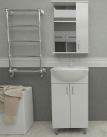 Мебель для ванной комнаты Orange Samara 50 белый глянец, со смесителем, зеркало Samara 50