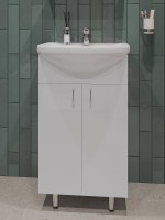 Мебель для ванной комнаты Orange Samara 50 белый глянец, со смесителем, зеркало Samara 50