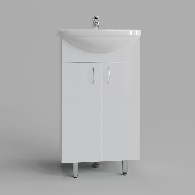 Мебель для ванной комнаты Orange Samara 50 белый глянец, со смесителем, зеркало Samara 50