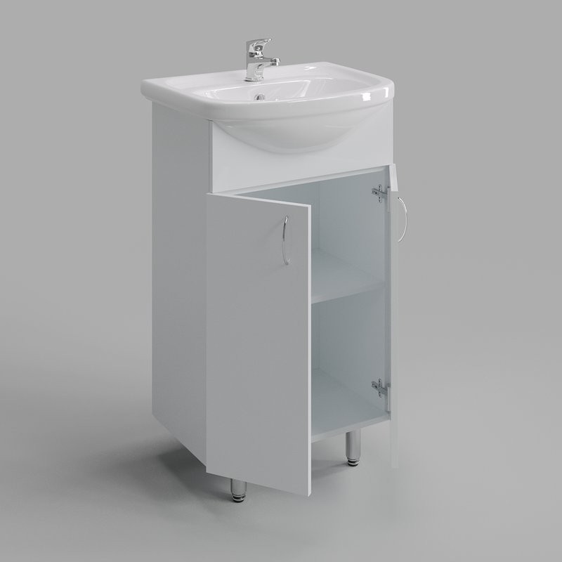 Мебель для ванной комнаты Orange Samara 50 белый глянец, со смесителем, зеркало Samara 50