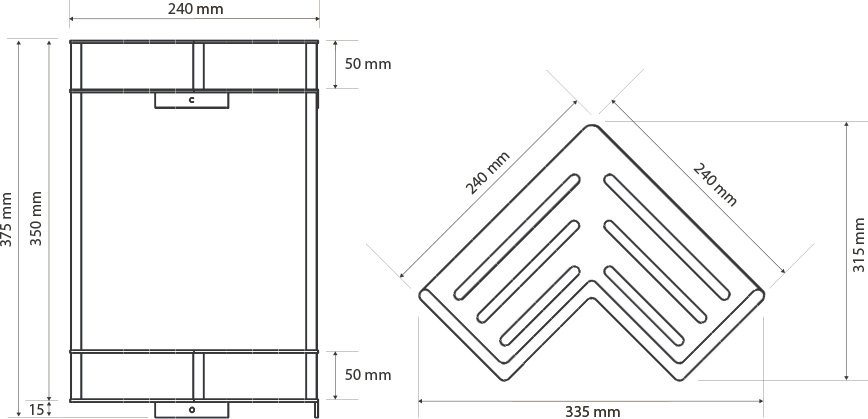 Полка Bemeta Cytro 146208222 2-ярусная, угловая