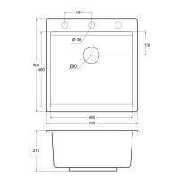 Мойка кухонная Emar Quartz EMQ-1520.Q Алмаз Мойка кухонная Emar Quartz EMQ-1520.Q Алмаз