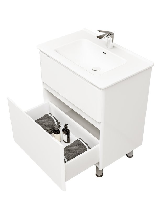 Тумба с раковиной Jorno Chiara Luce 70 белая