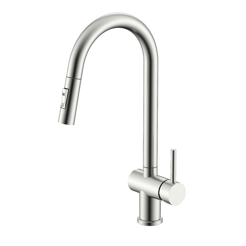 Смеситель для кухни с выдвижным изливом Splenka S204.49.05, сатин