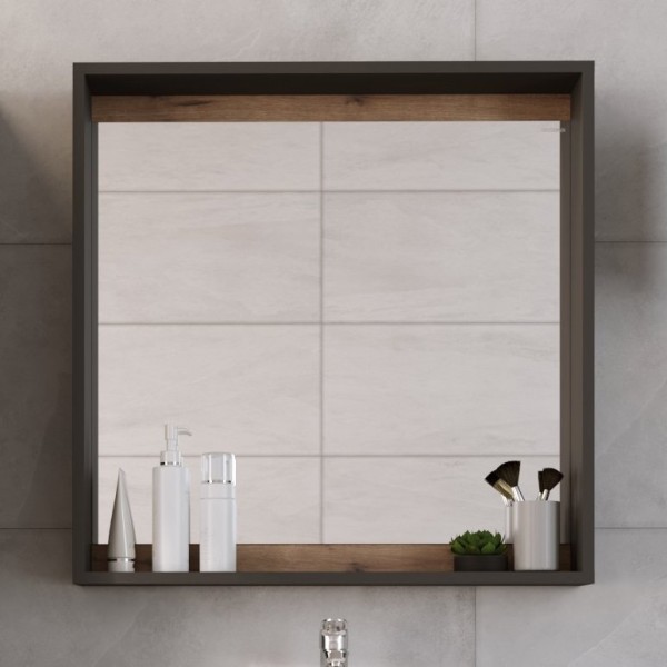 Зеркало Grossman Смарт 70 графит, с полкой