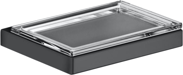 Мыльница Keuco Edition 11 11155139000 хром черный шлифованный, с держателем