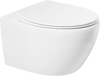 Унитаз подвесной Art&Max Elegant AM9316CHR/SC безободковый, с микролифтом, белый
