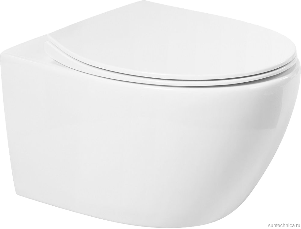 Унитаз подвесной Art&Max Elegant AM9316CHR/SC безободковый, с микролифтом, белый