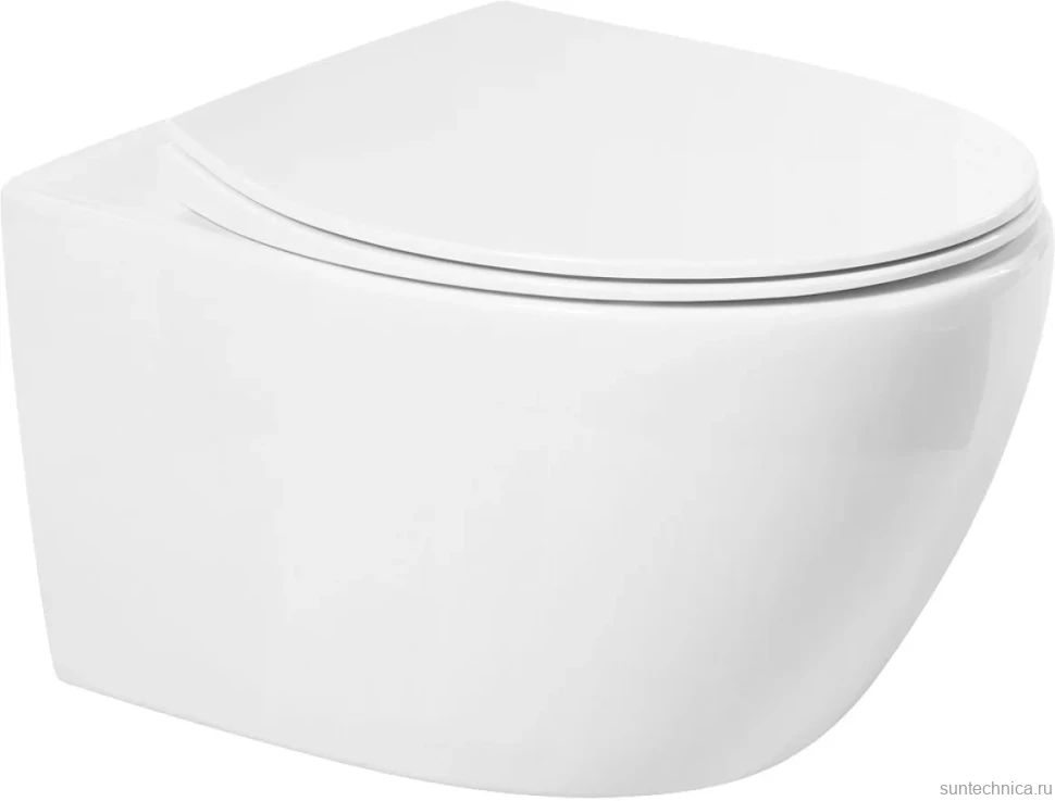 Унитаз подвесной Art&Max Elegant AM9316CHR/SC безободковый, с микролифтом, белый