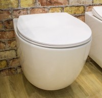 Унитаз подвесной Art&Max Elegant AM9316CHR/SC безободковый, с микролифтом, белый