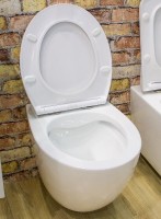 Унитаз подвесной Art&Max Elegant AM9316CHR/SC безободковый, с микролифтом, белый