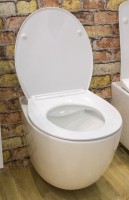 Унитаз подвесной Art&Max Elegant AM9316CHR/SC безободковый, с микролифтом, белый