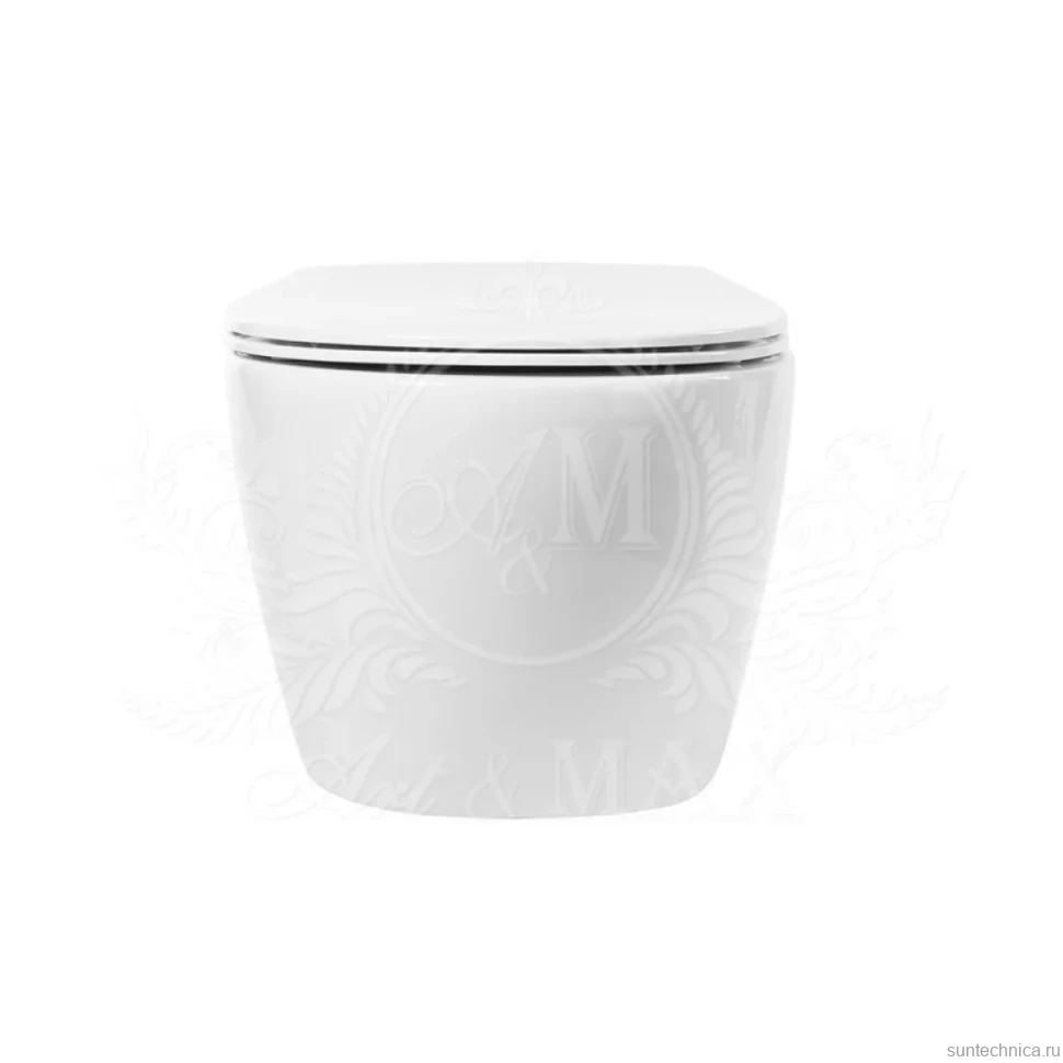 Унитаз подвесной Art&Max Elegant AM9316CHR/SC безободковый, с микролифтом, белый