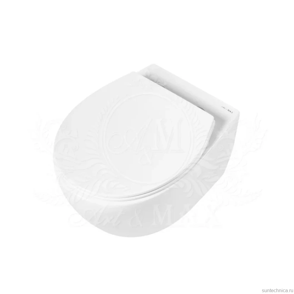 Унитаз подвесной Art&Max Elegant AM9316CHR/SC безободковый, с микролифтом, белый
