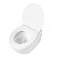 Унитаз подвесной Art&Max Elegant AM9316CHR/SC безободковый, с микролифтом, белый
