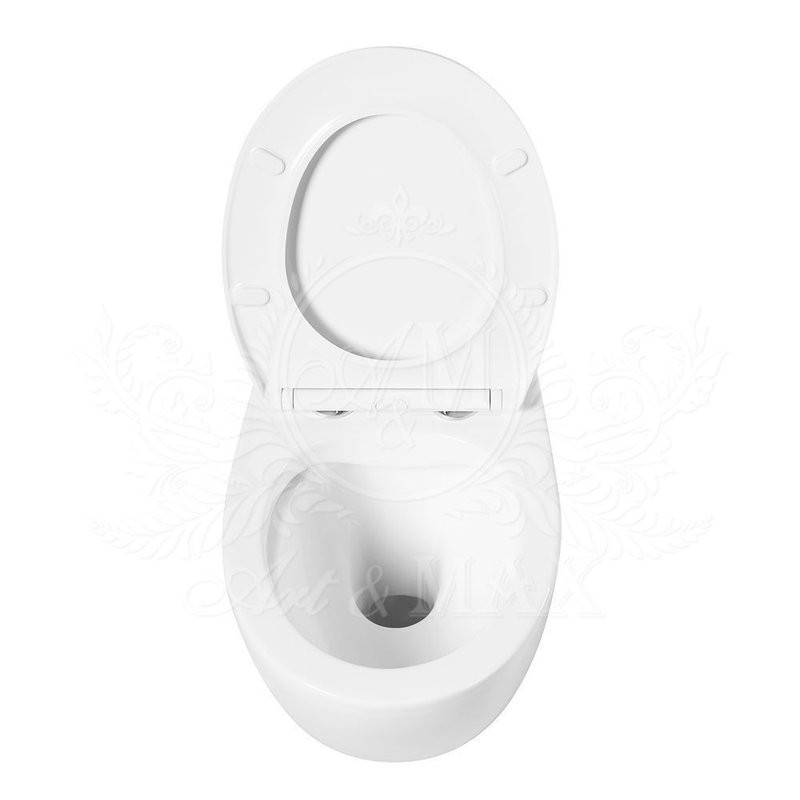 Унитаз подвесной Art&Max Elegant AM9316CHR/SC безободковый, с микролифтом, белый