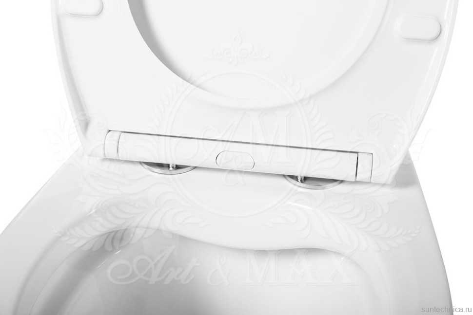 Унитаз подвесной Art&Max Elegant AM9316CHR/SC безободковый, с микролифтом, белый