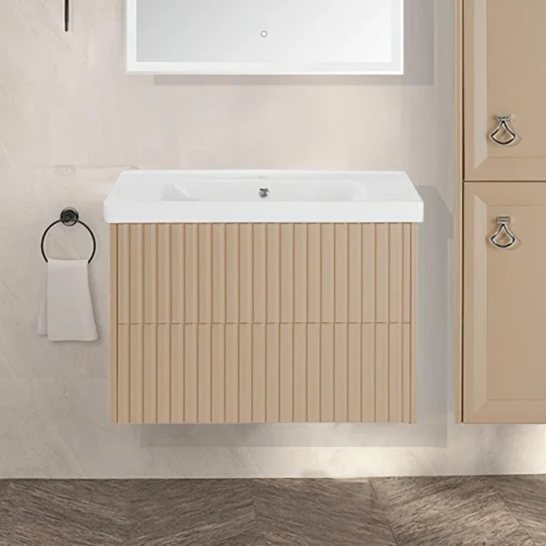 Тумба с раковиной ASB-Woodline Риола 80 капучино