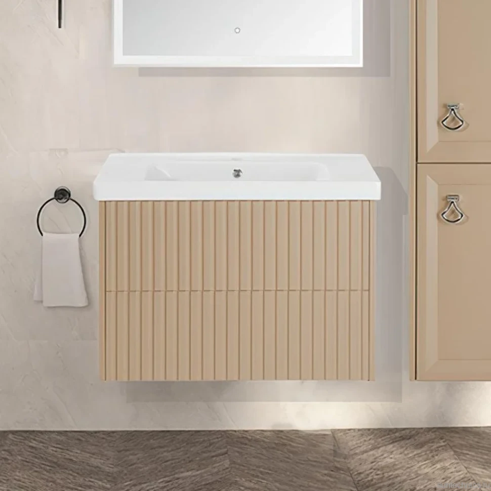 Тумба с раковиной ASB-Woodline Риола 80 капучино