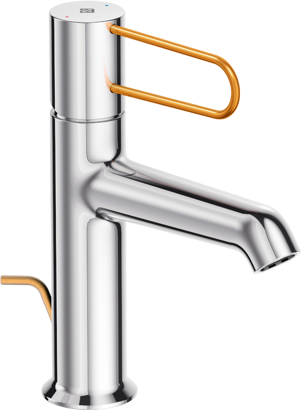 Смеситель для раковины Jacob Delafon Odeon Rive Gauche E21028-GLD-CP хром, золото