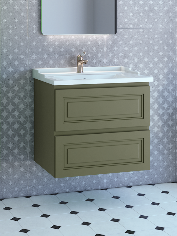 Тумба с раковиной Caprigo Wales Смальти 70 олива